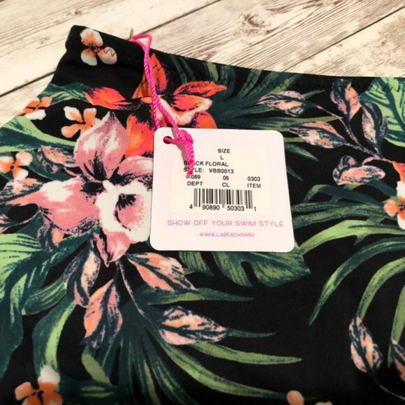 Vanilla Beach Swim Bottom Black Floral - Picture 3 of 3